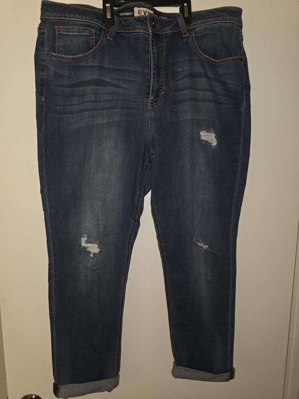 EVRI Medium Blue Distressed Boyfriend Jeans